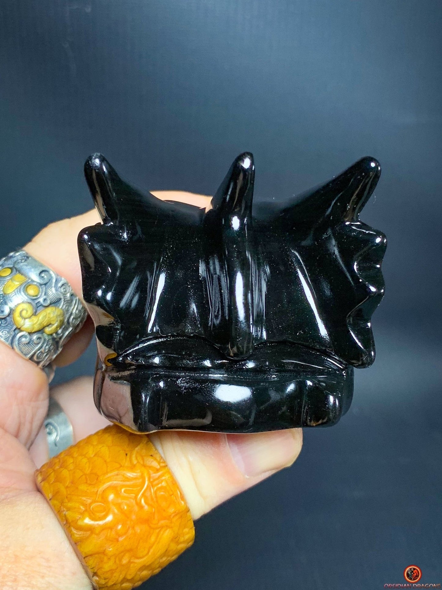 Crâne de Dragon en Obsidienne Œil Céleste – Éveil Intérieur - obsidian dragons