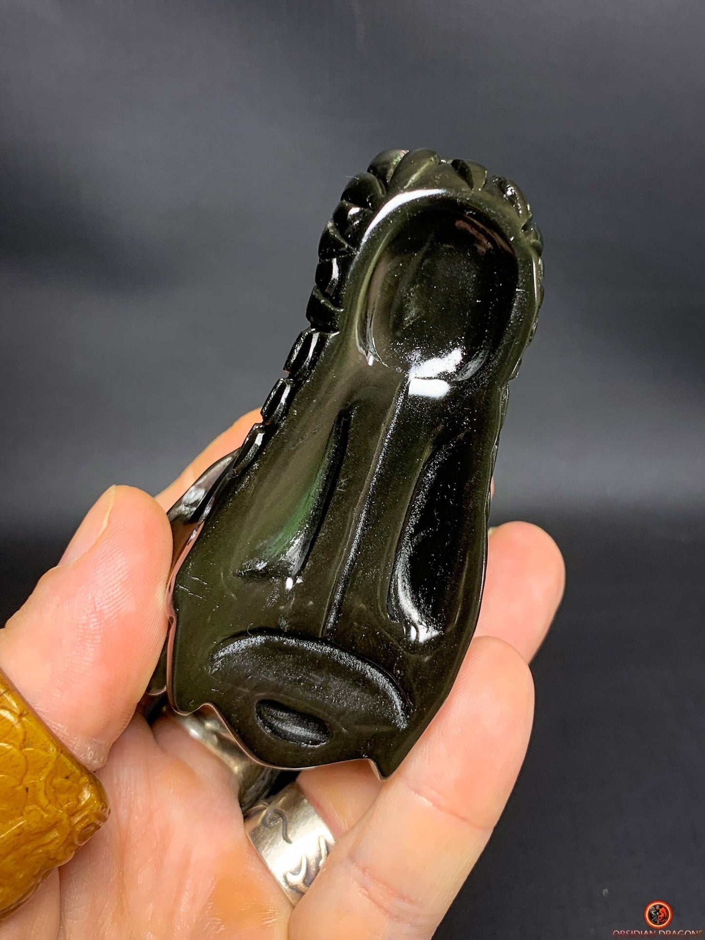 Crâne de Dragon en Obsidienne Œil Céleste – Flamme Primordiale | obsidian dragons