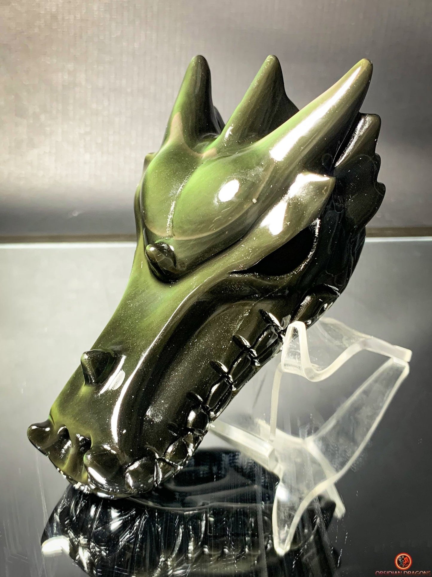 Crâne de Dragon en Obsidienne Œil céleste – Force du Dragon | obsidian dragons
