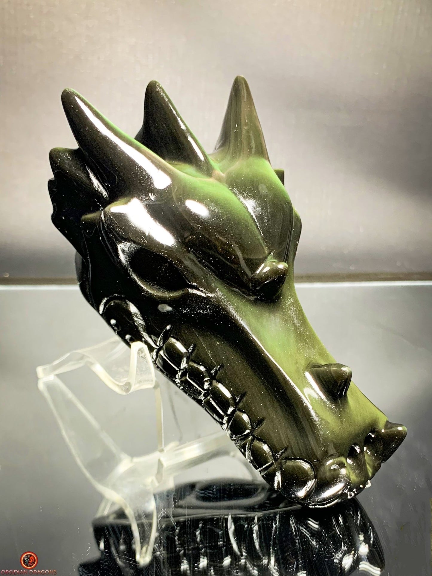 Crâne de Dragon en Obsidienne Œil céleste – Force du Dragon | obsidian dragons