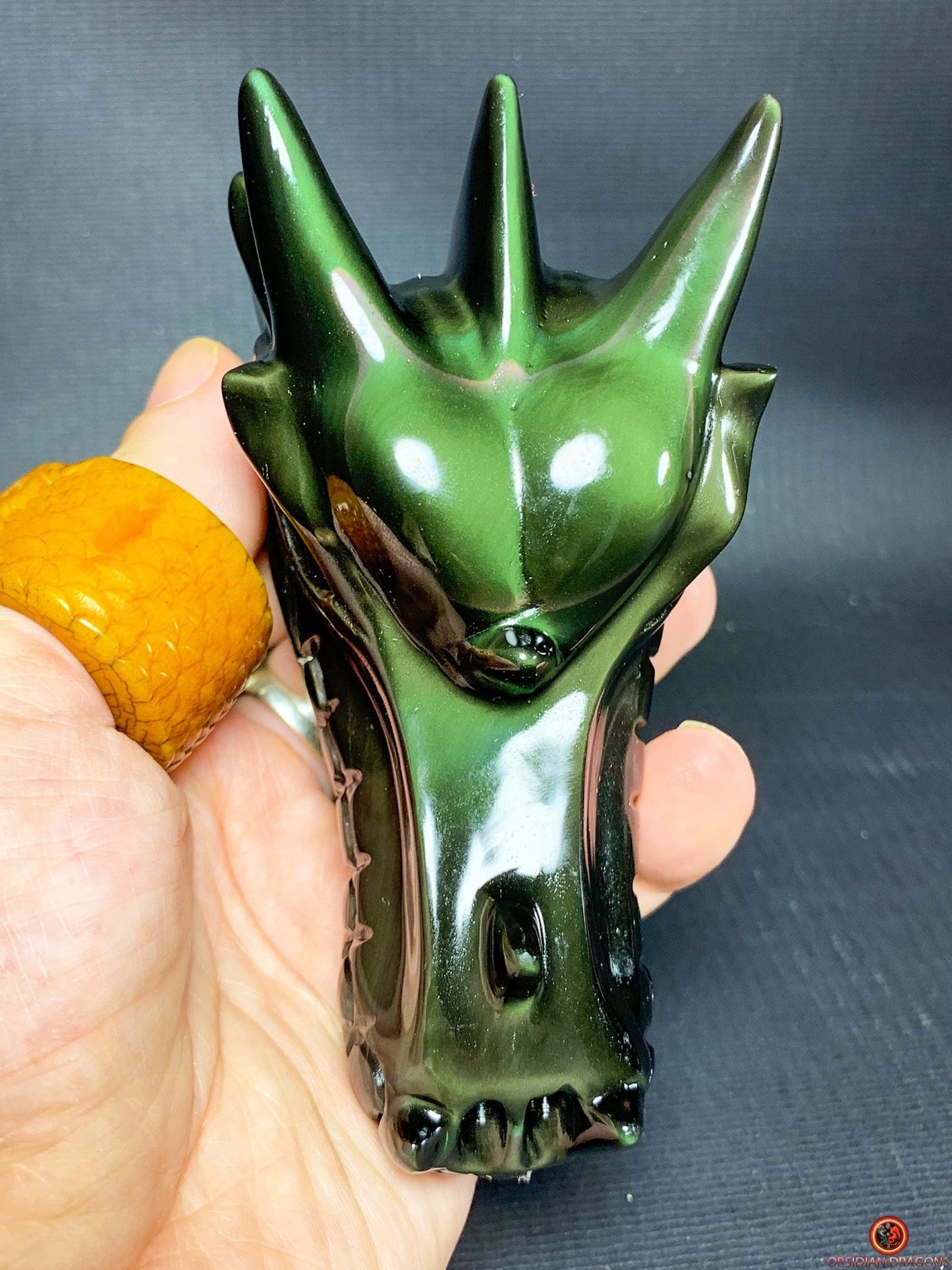 Crâne de Dragon en Obsidienne Œil céleste – Force du Dragon | obsidian dragons
