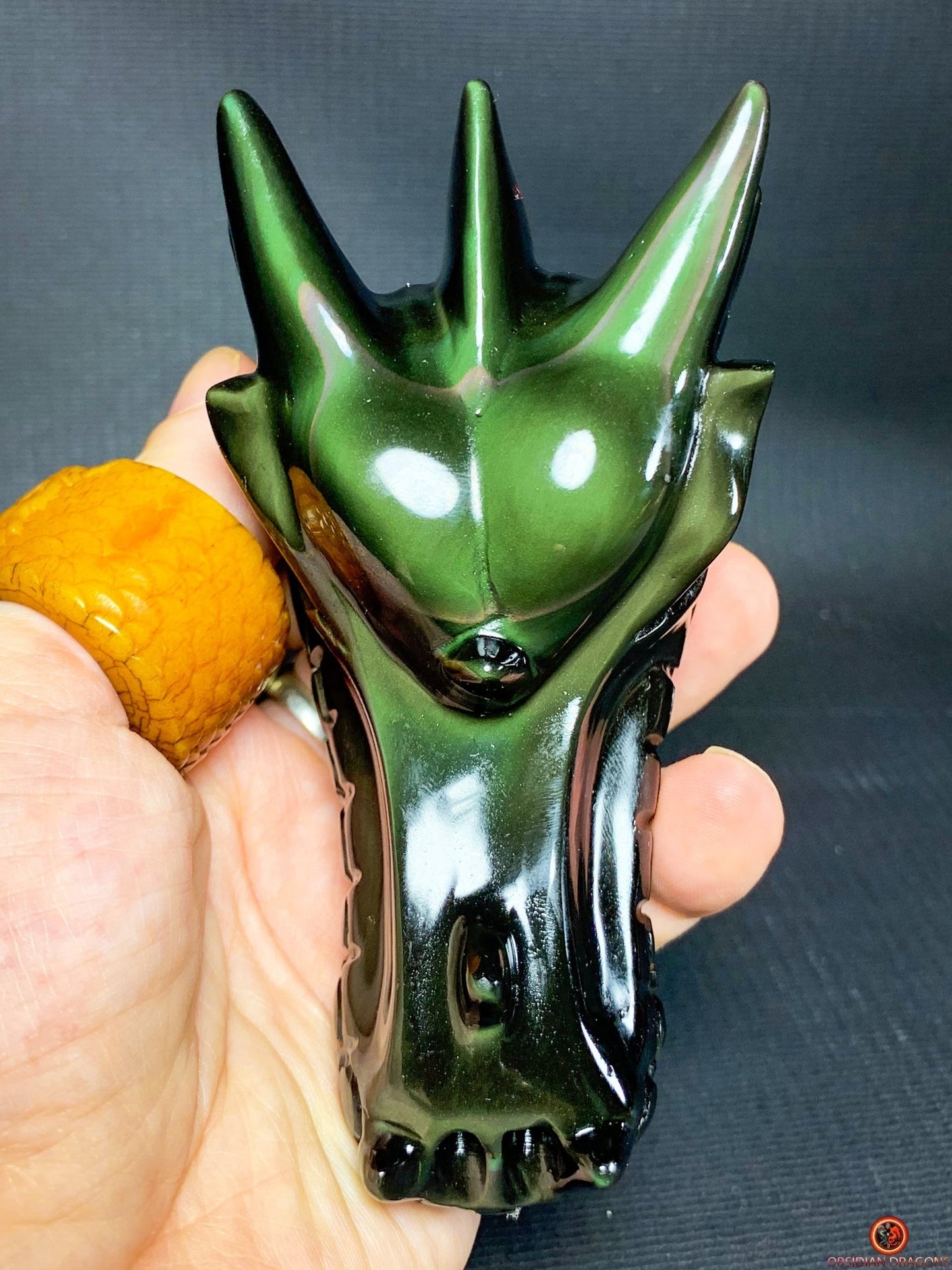 Crâne de Dragon en Obsidienne Œil céleste – Force du Dragon | obsidian dragons