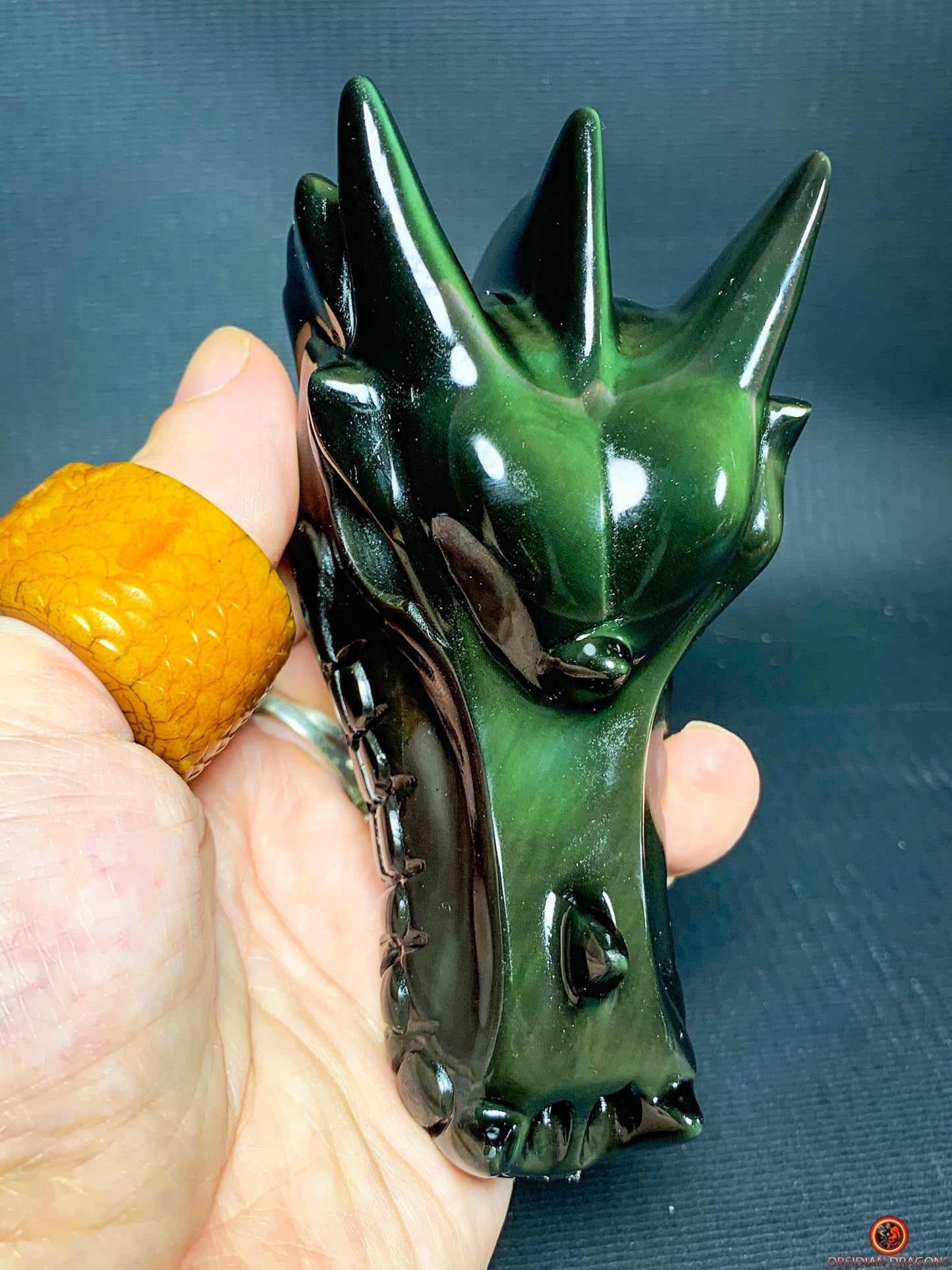 Crâne de Dragon en Obsidienne Œil céleste – Force du Dragon | obsidian dragons