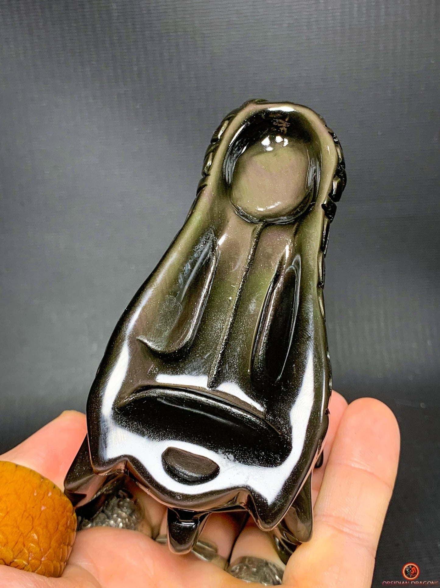 Crâne de Dragon en Obsidienne Œil céleste – Force du Dragon