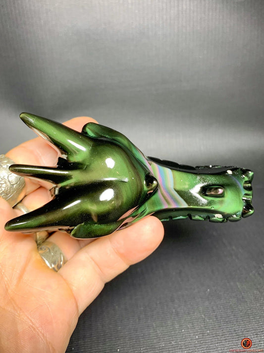 Crâne de Dragon en Obsidienne Œil Céleste – Reflet du Gardien | obsidian dragons