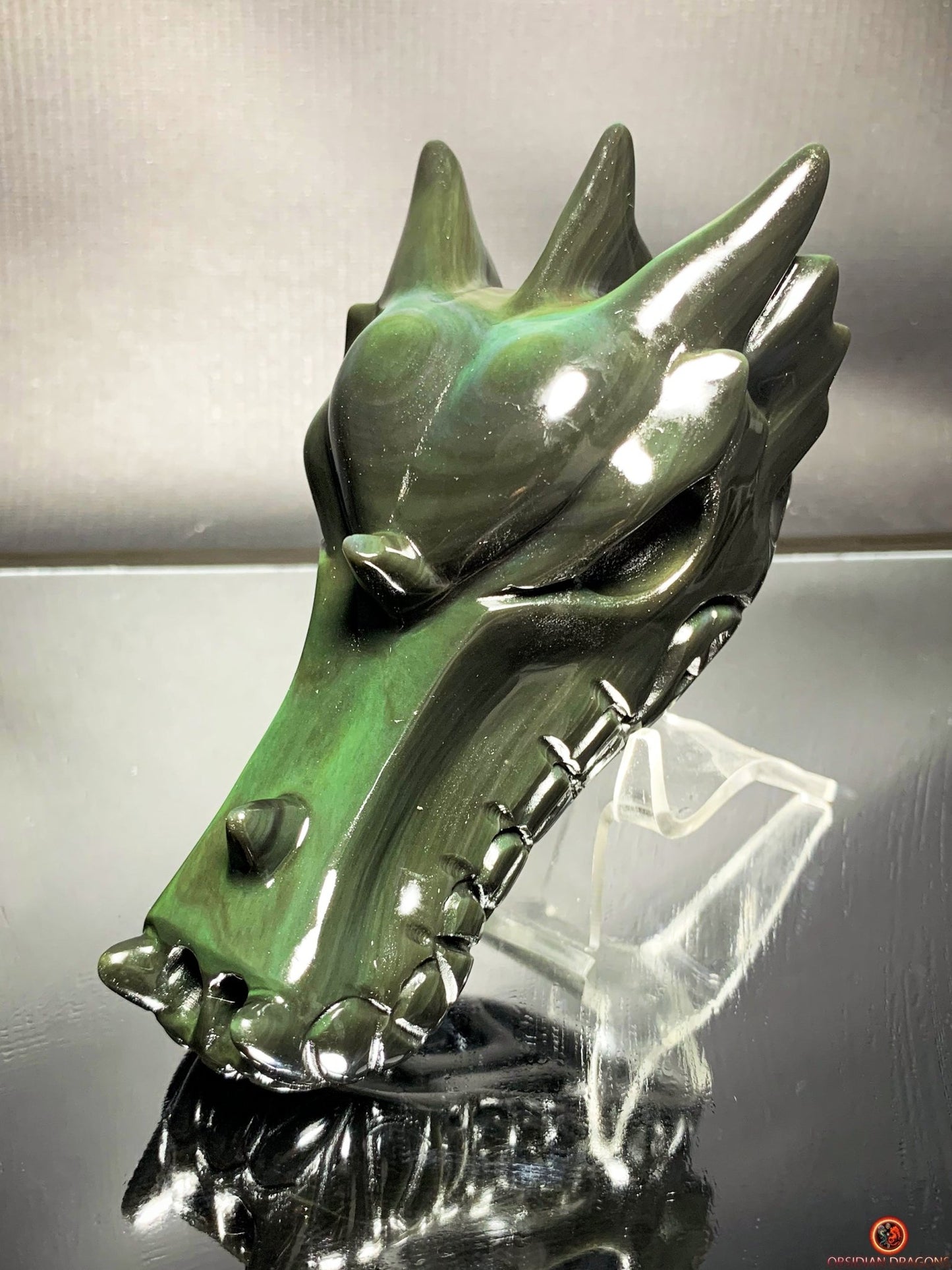 Crâne de Dragon en Obsidienne Œil Céleste – Vision Sacrée | obsidian dragons