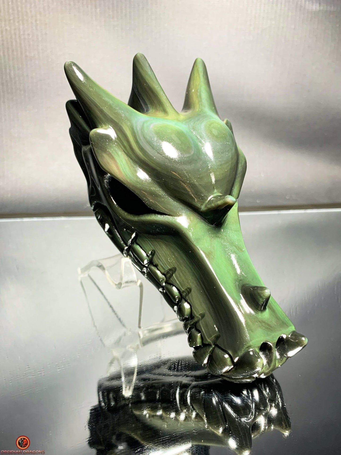 Crâne de Dragon en Obsidienne Œil Céleste – Vision Sacrée | obsidian dragons