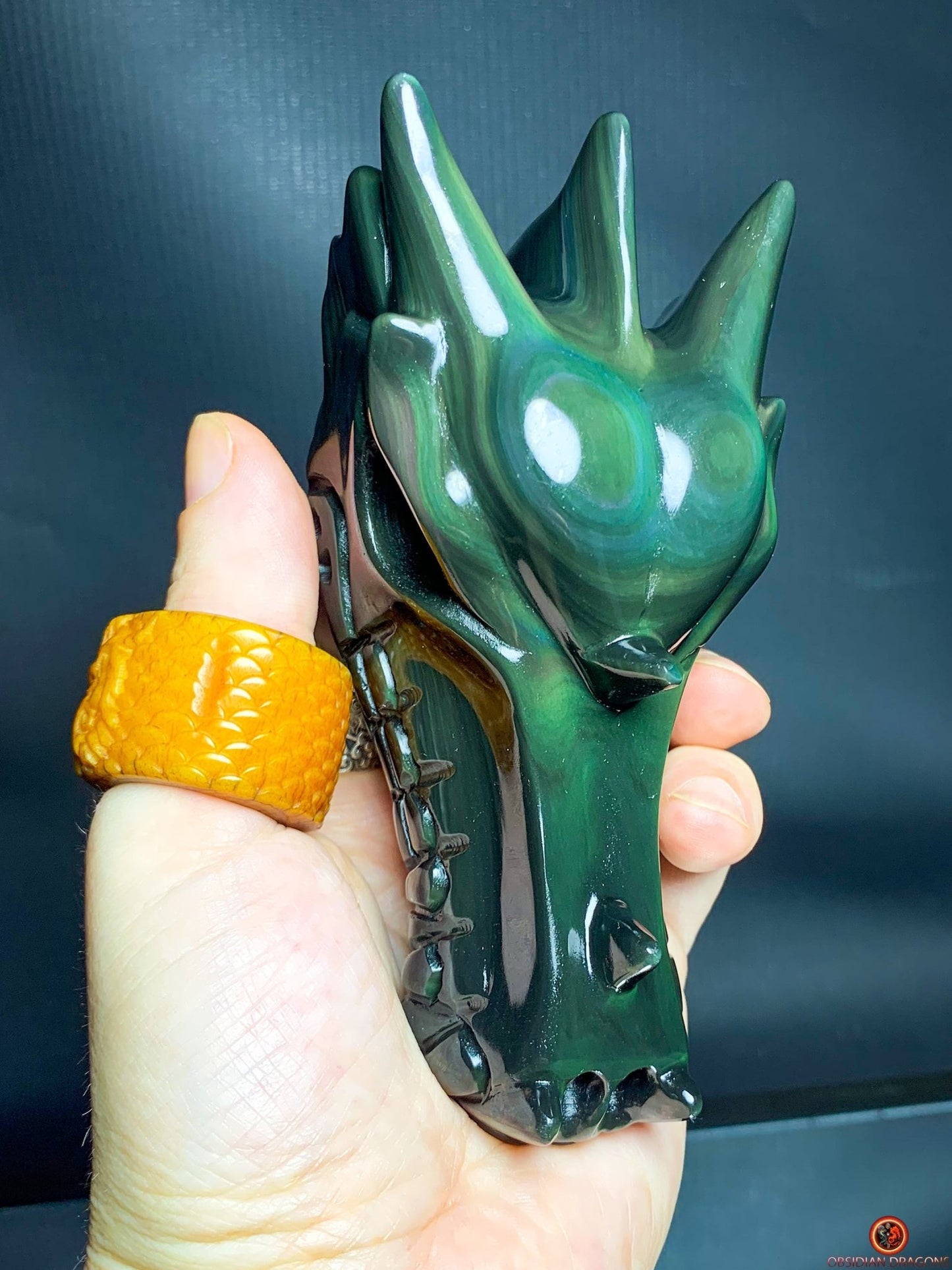 Crâne de Dragon en Obsidienne Œil Céleste – Vision Sacrée | obsidian dragons