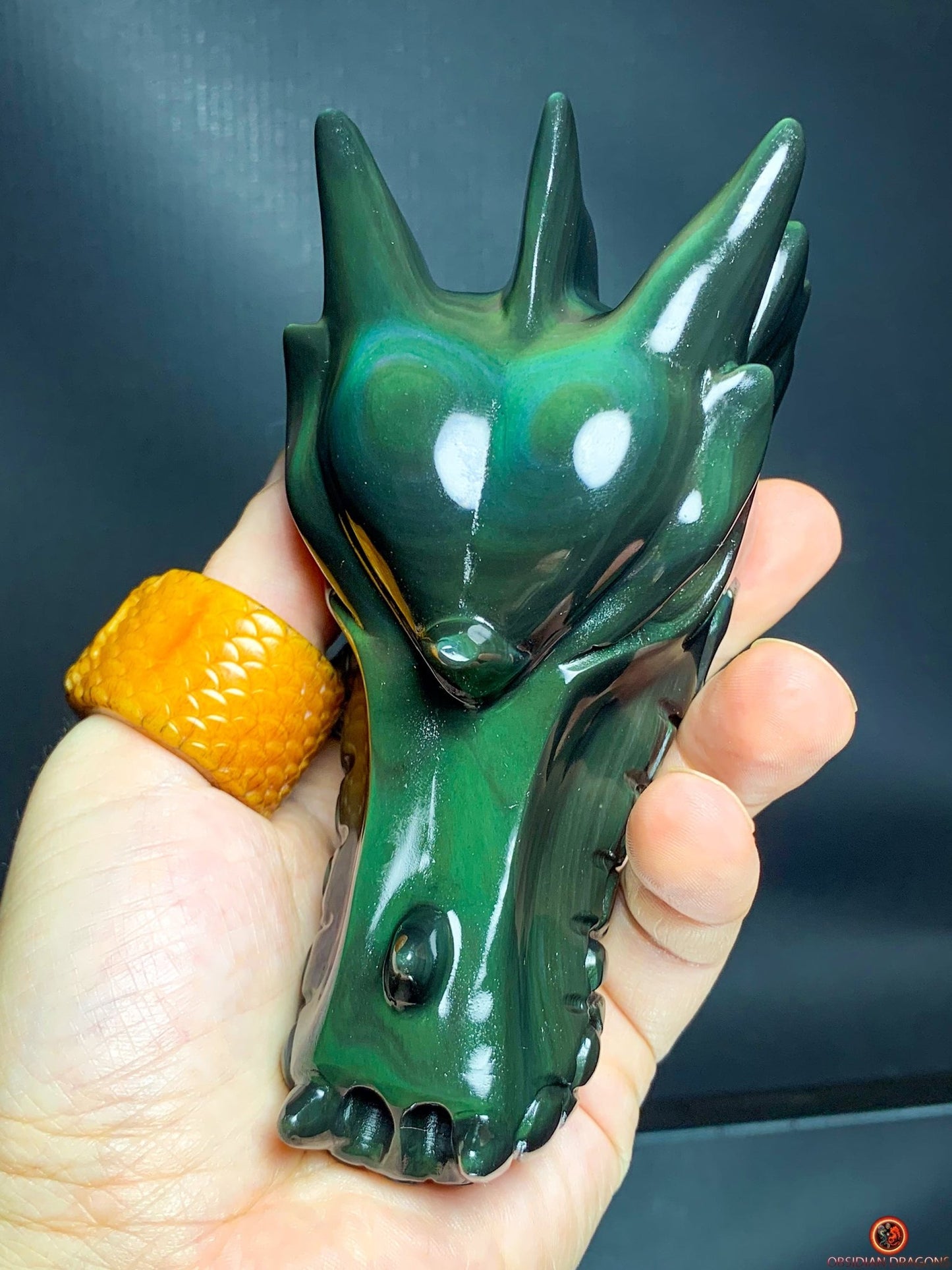 Crâne de Dragon en Obsidienne Œil Céleste – Vision Sacrée | obsidian dragons