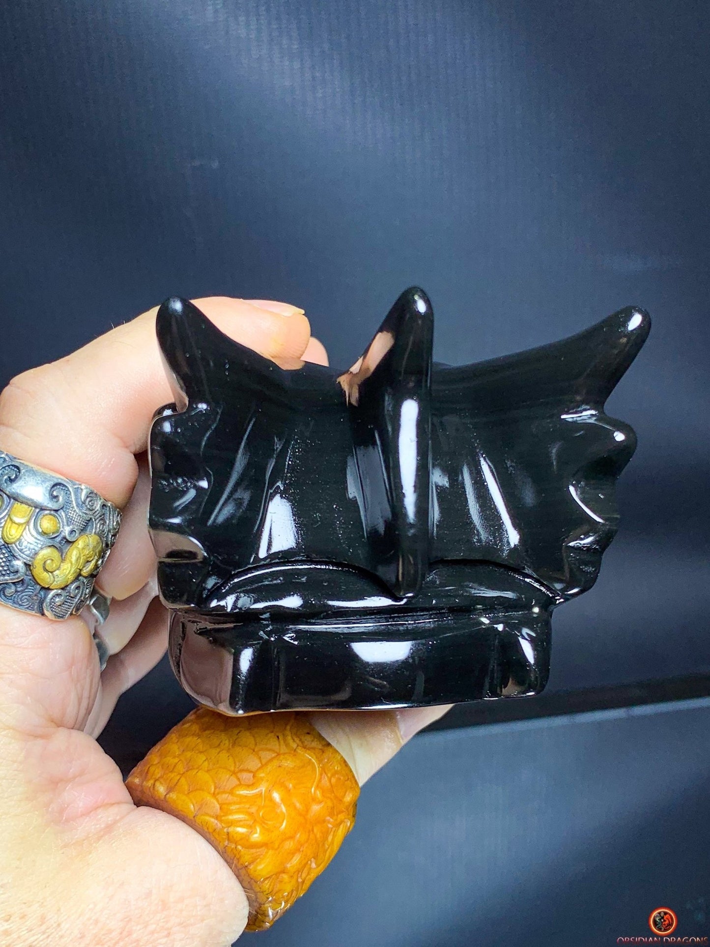 Crâne de Dragon en Obsidienne Œil Céleste – Vision Sacrée - obsidian dragons