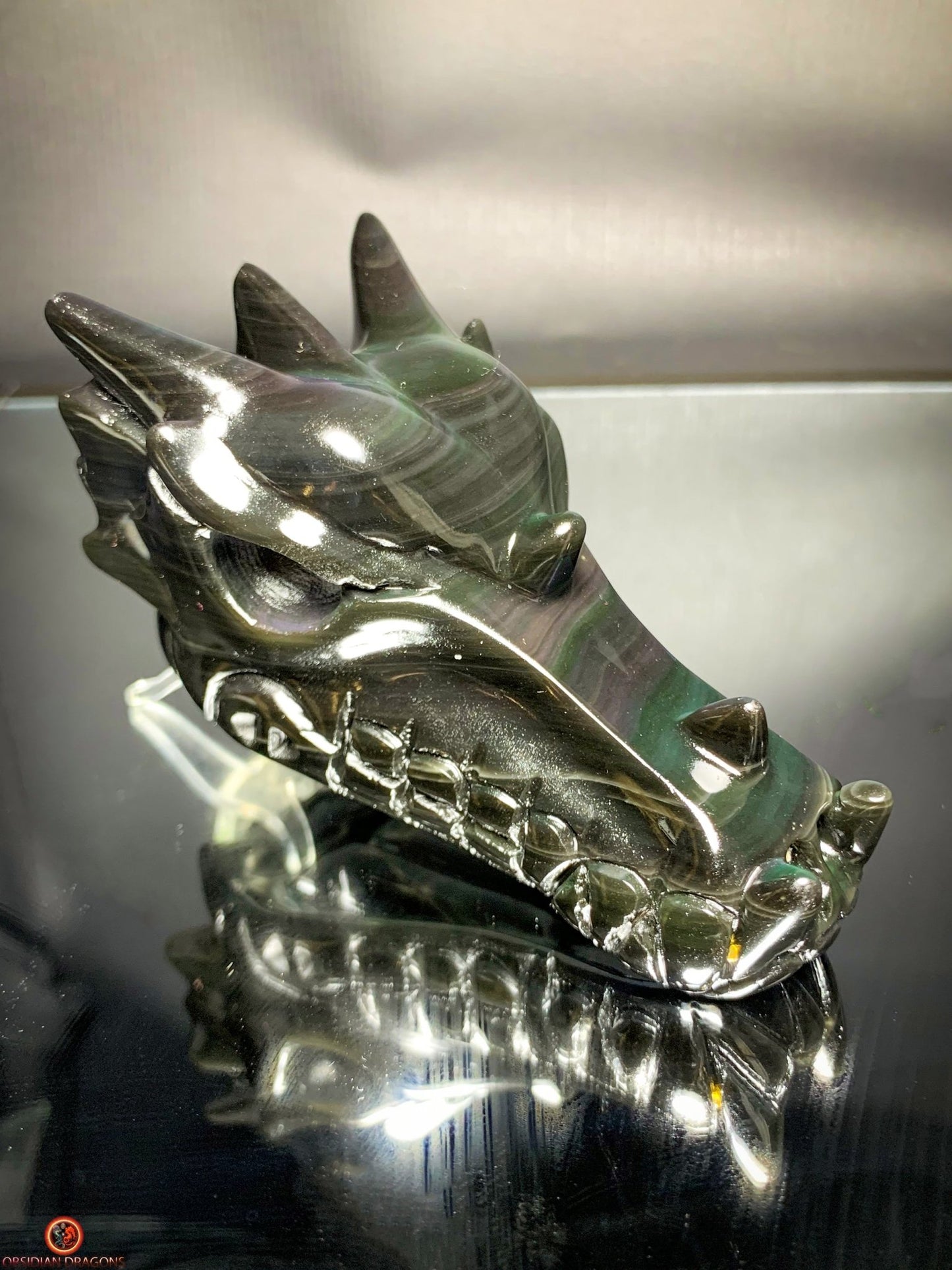 Crâne de Dragon en Obsidienne Œil Céleste – Vortex Spirituel | obsidian dragons