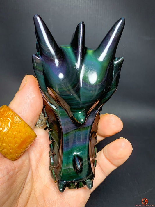 Crâne de Dragon en Obsidienne Œil Céleste – Vortex Spirituel | obsidian dragons