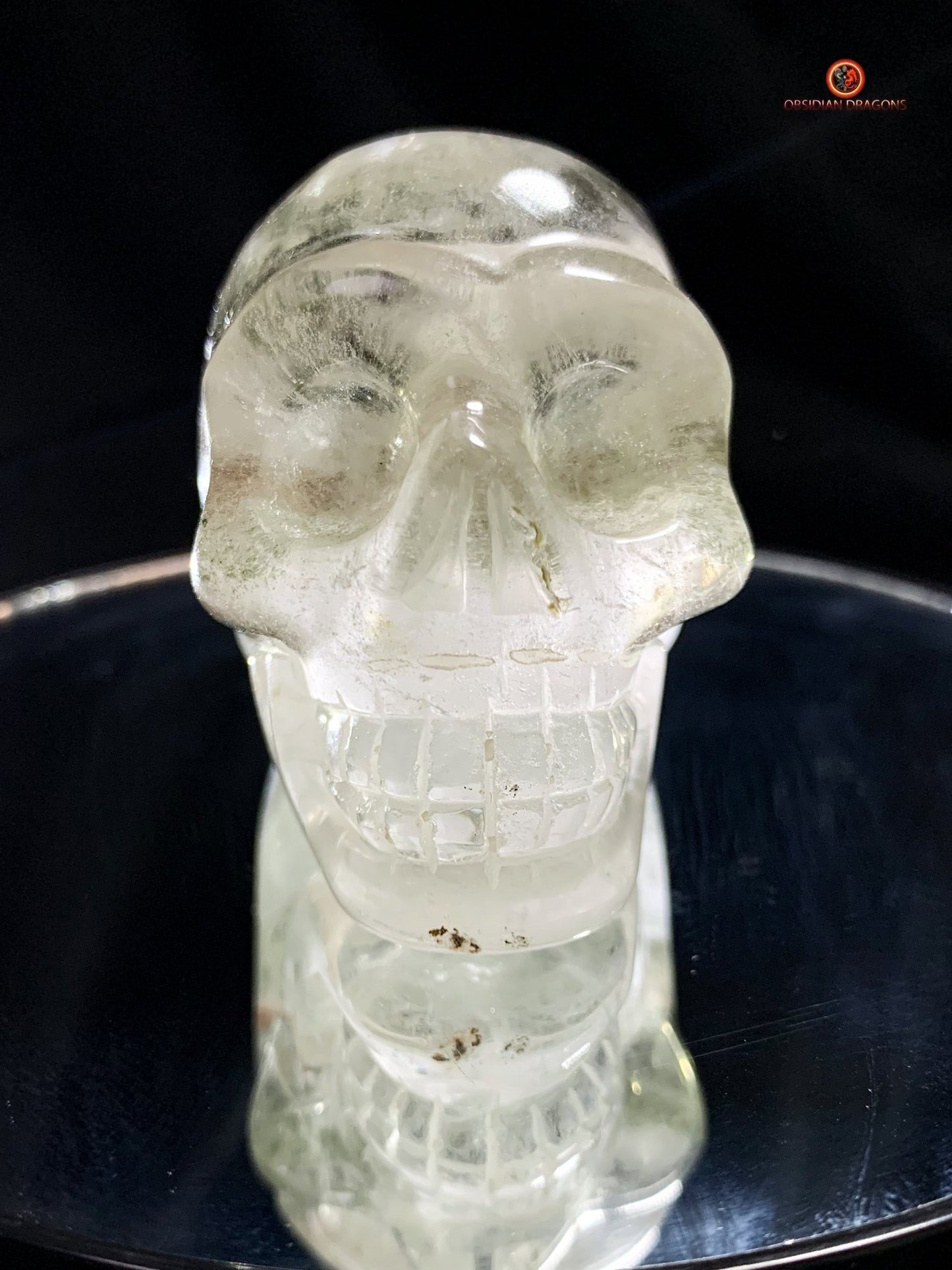 Crâne de cristal allongé - Quartz fantôme - Éveil | obsidian dragons
