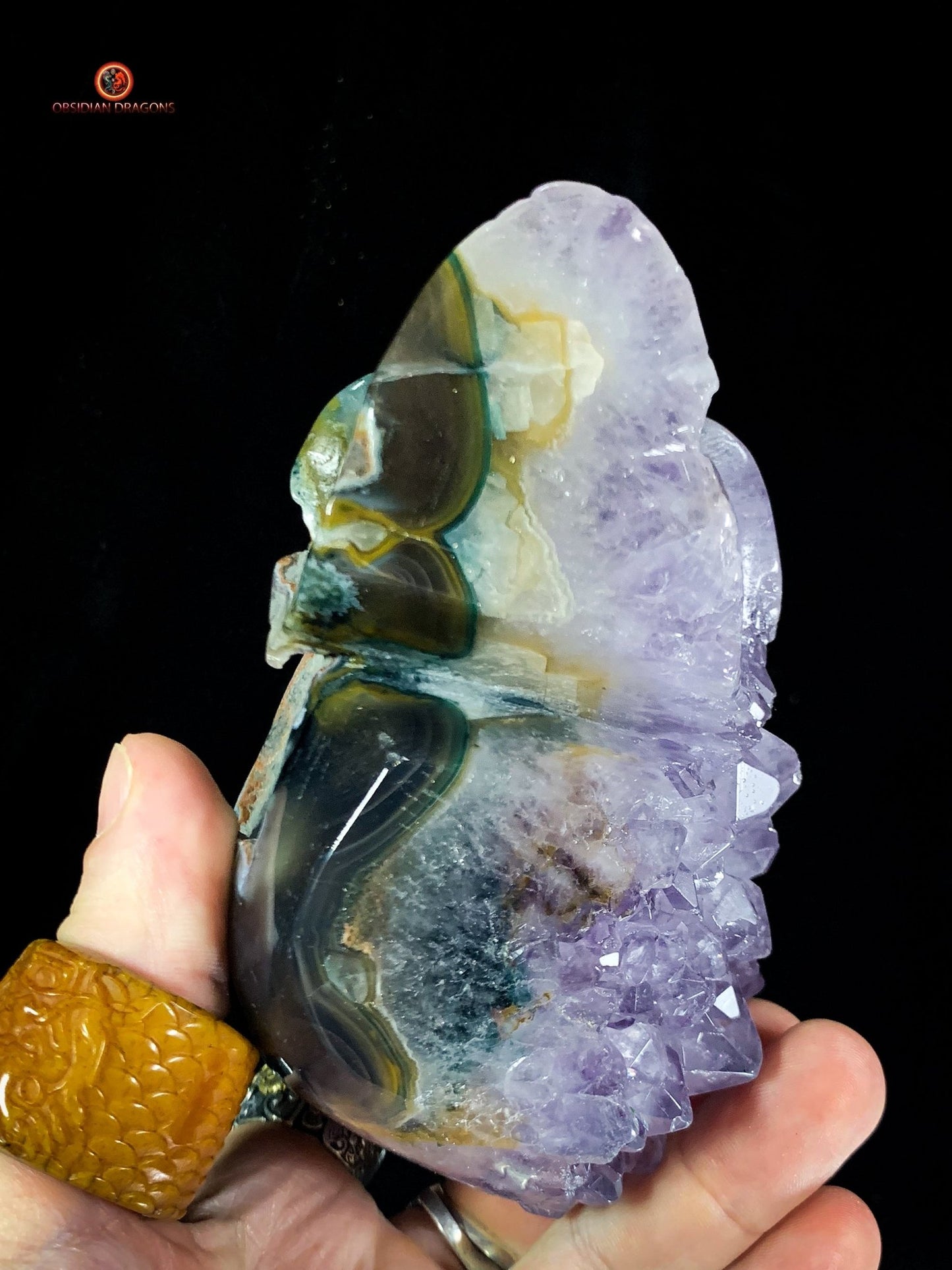 Crâne de cristal en Améthyste - Objet Vibratoire Rare - obsidian dragons