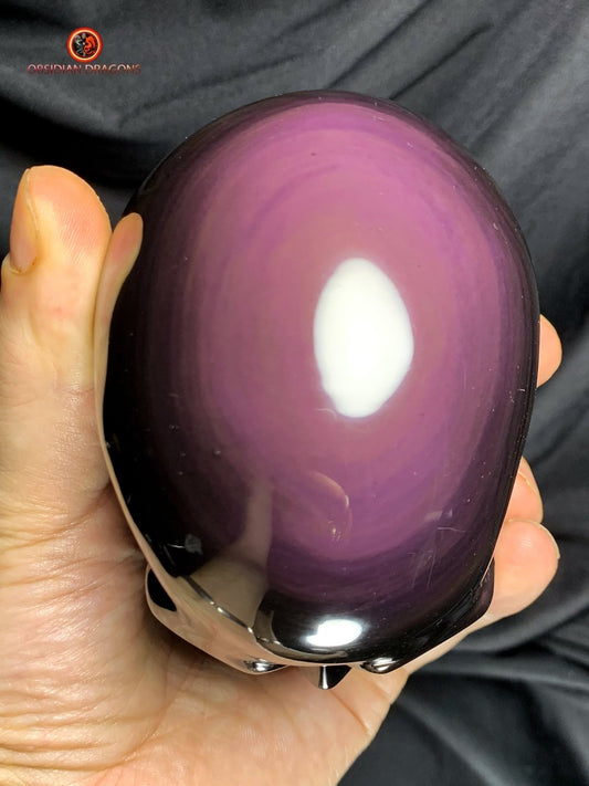 Crâne en obsidienne œil céleste - Art Spirituel et Méditatif | obsidian dragons