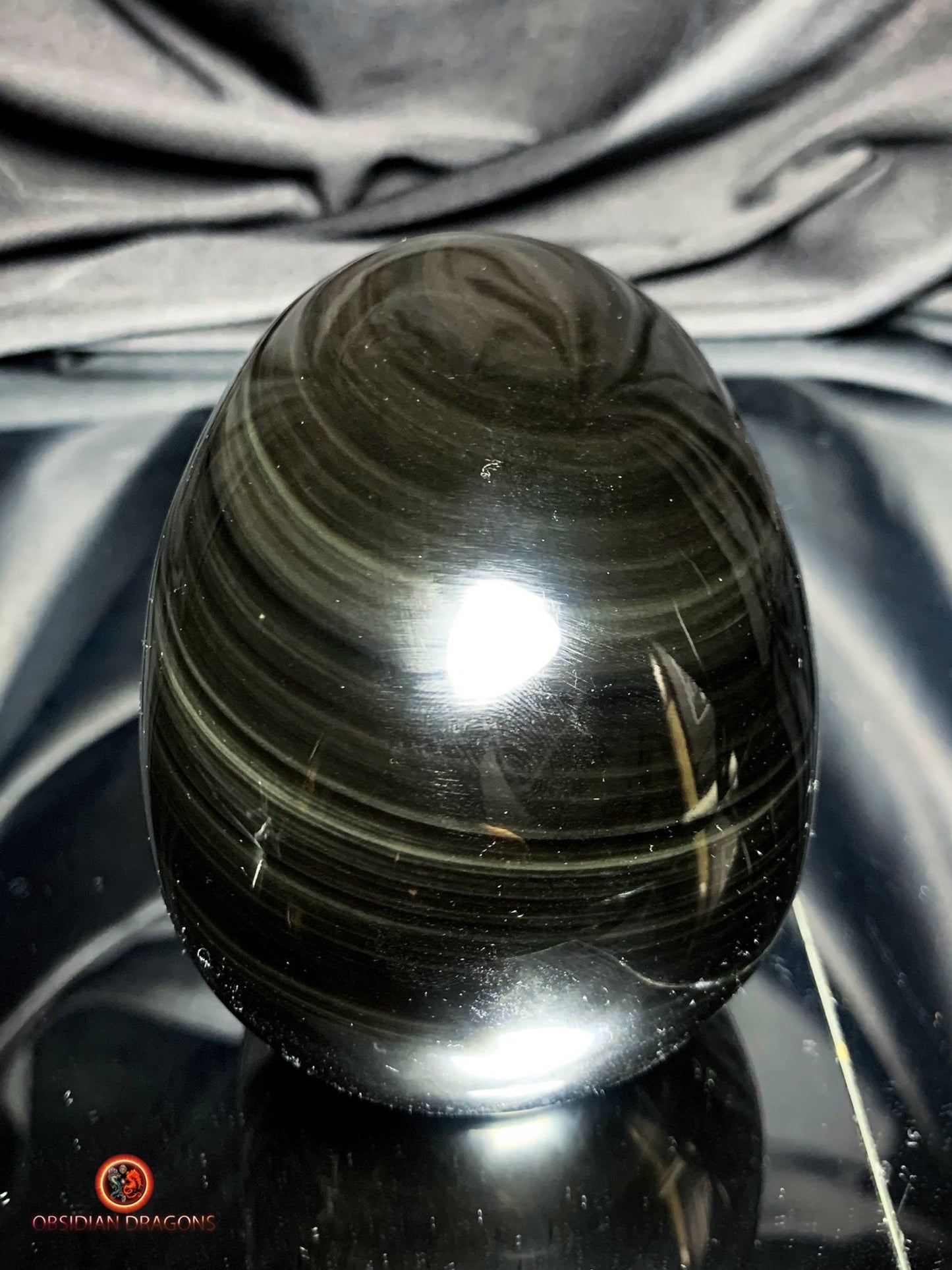 Crâne en obsidienne œil céleste - Pièce Artisanale Rare | obsidian dragons