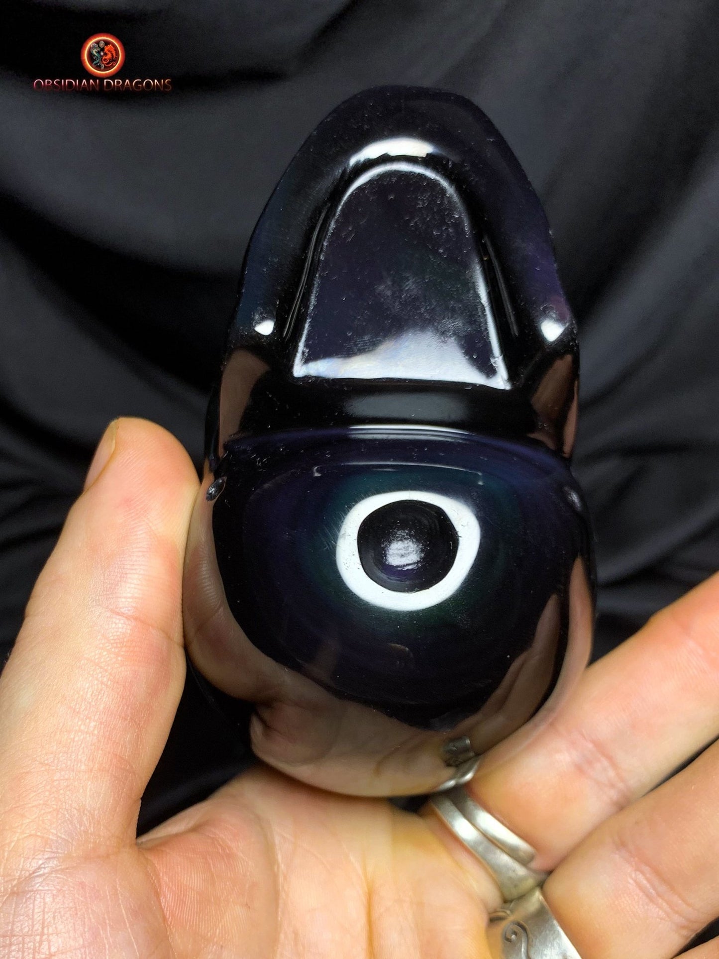 Crâne en obsidienne œil céleste - Énergie cosmique et mystique | obsidian dragons
