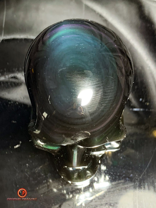 Crâne en obsidienne œil céleste - Énergie cosmique et mystique | obsidian dragons