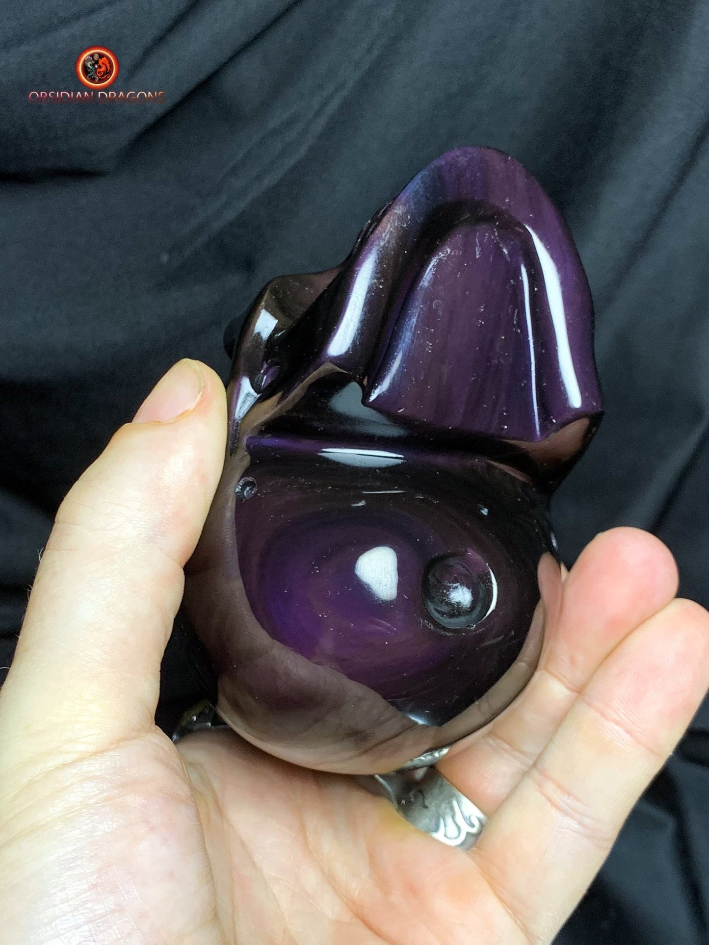 Crâne en obsidienne œil céleste – Objet rare et spirituel | obsidian dragons