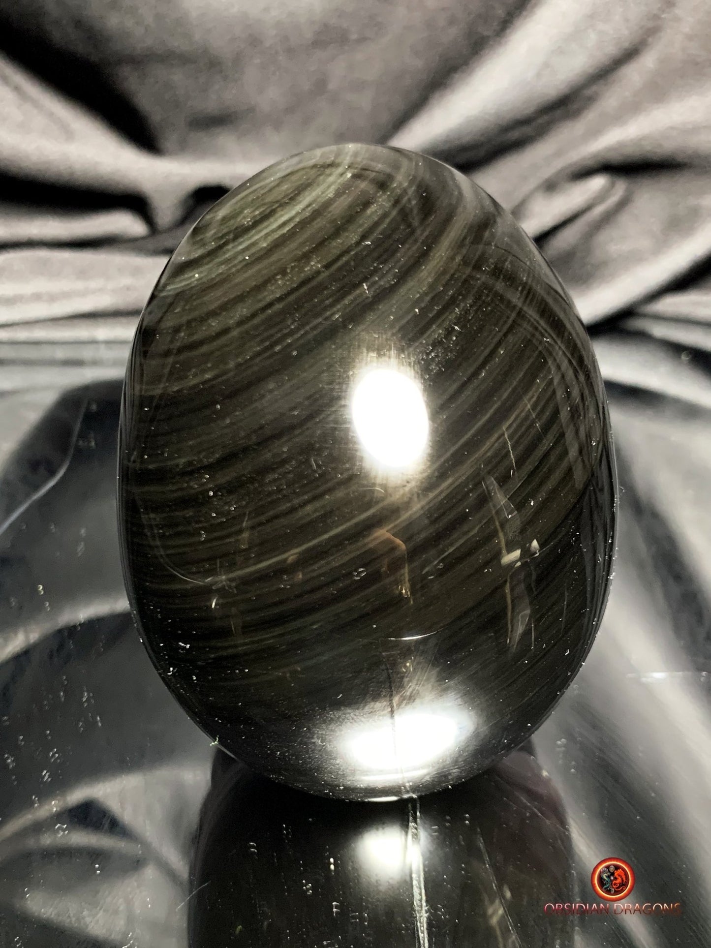 Crâne en obsidienne œil céleste – Objet rare et spirituel | obsidian dragons