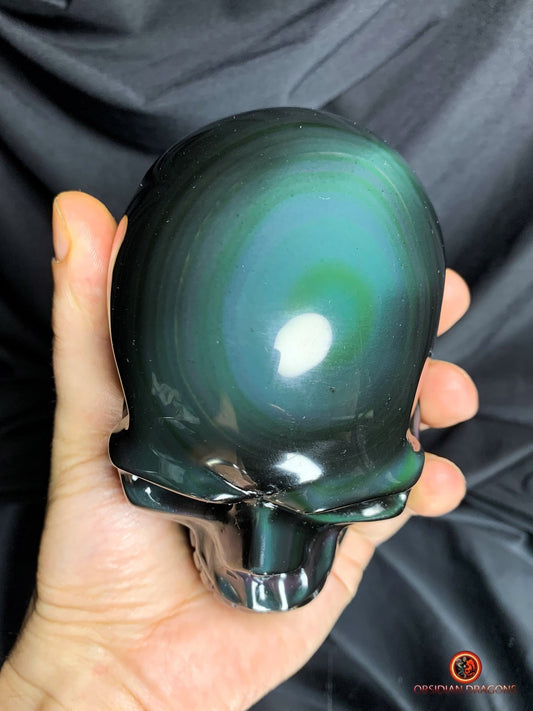 Crâne en obsidienne œil céleste - Pièce rare et sacrée | obsidian dragons