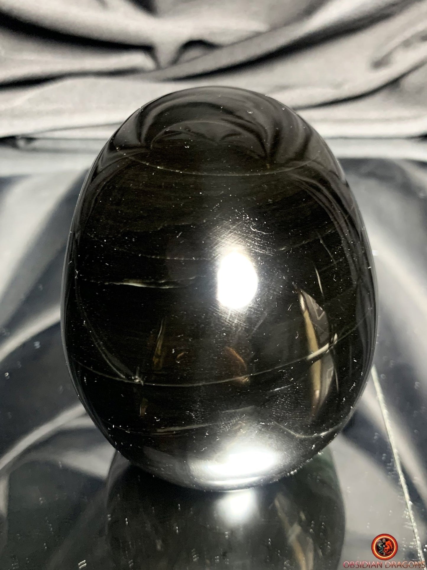 Crâne en obsidienne œil céleste- Sculpture spirituelle rare | obsidian dragons