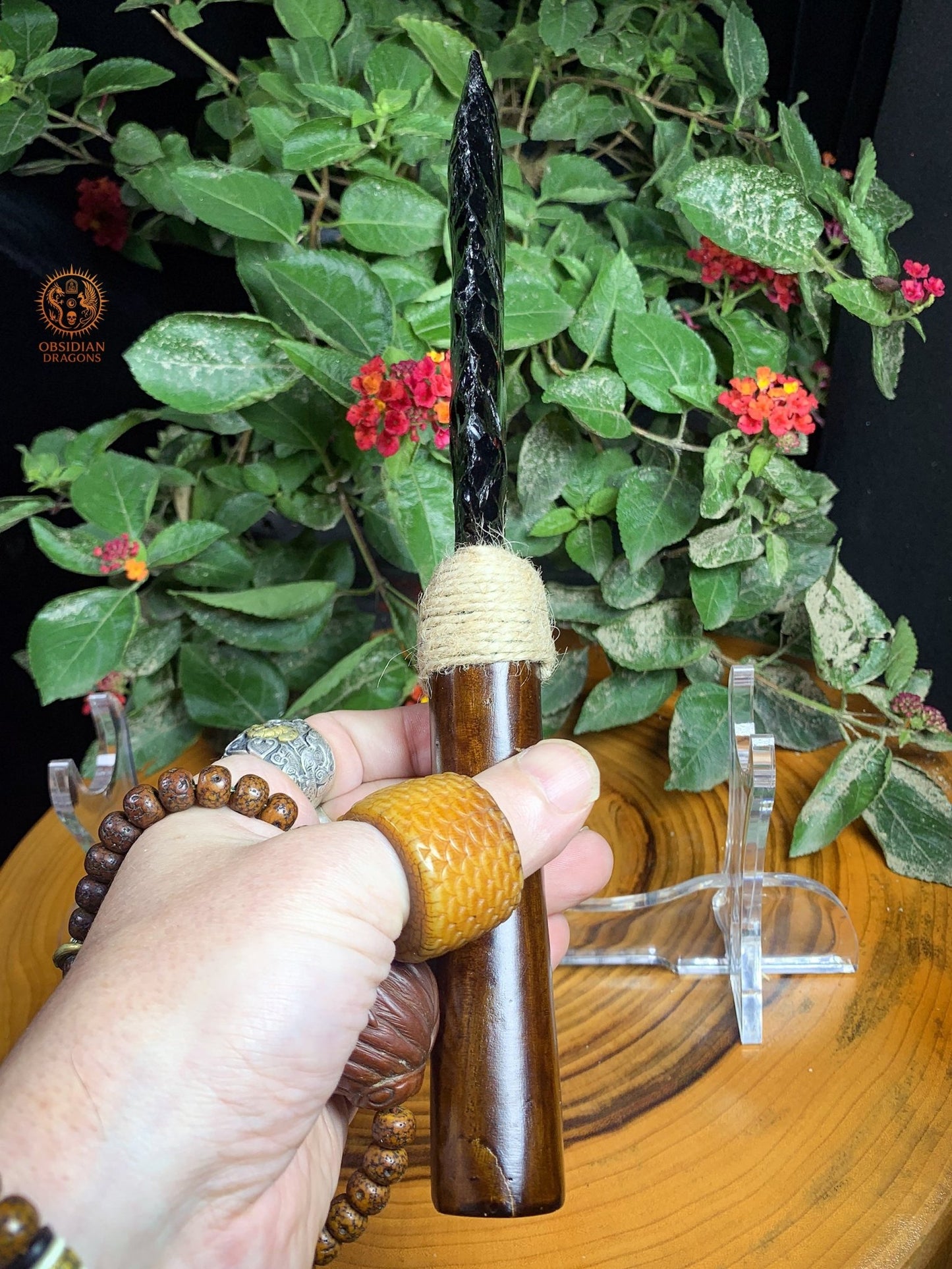 Dague en Obsidienne Noire Naturelle – Dissiper l’Illusion - obsidian dragons