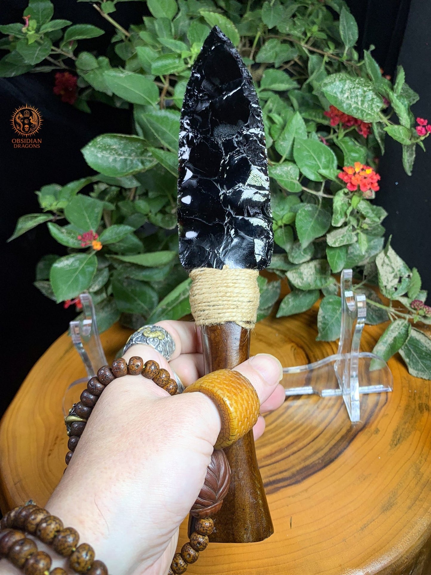 Dague en Obsidienne Noire Naturelle – Fendre l’Illusion - obsidian dragons