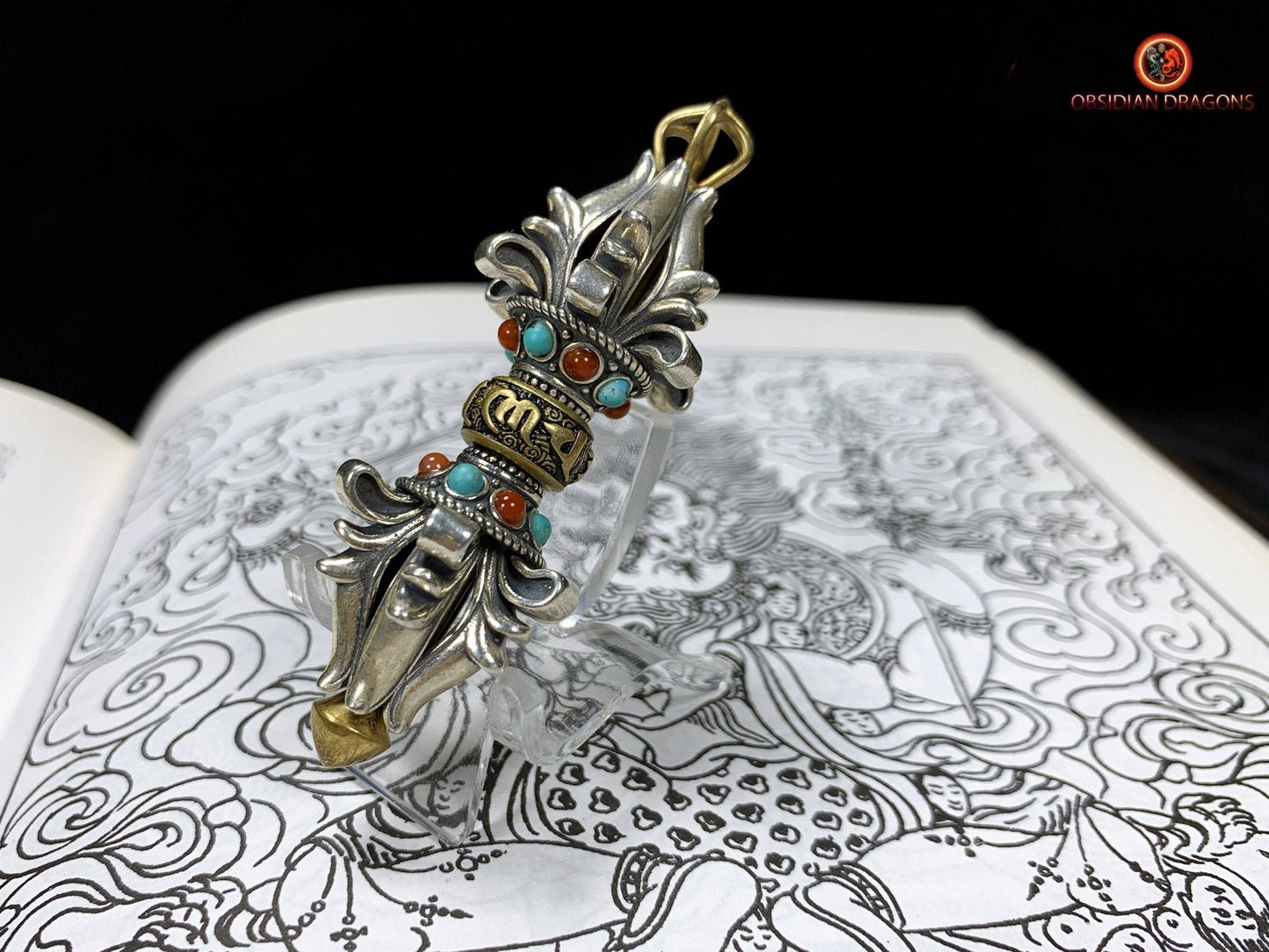 Dorje et Drilbou en Argent - Amulettes Rituelles Tibétaines | obsidian dragons