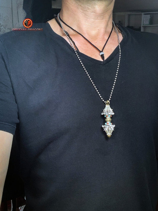 Dorje et Drilbou en Argent - Amulettes Rituelles Tibétaines | obsidian dragons