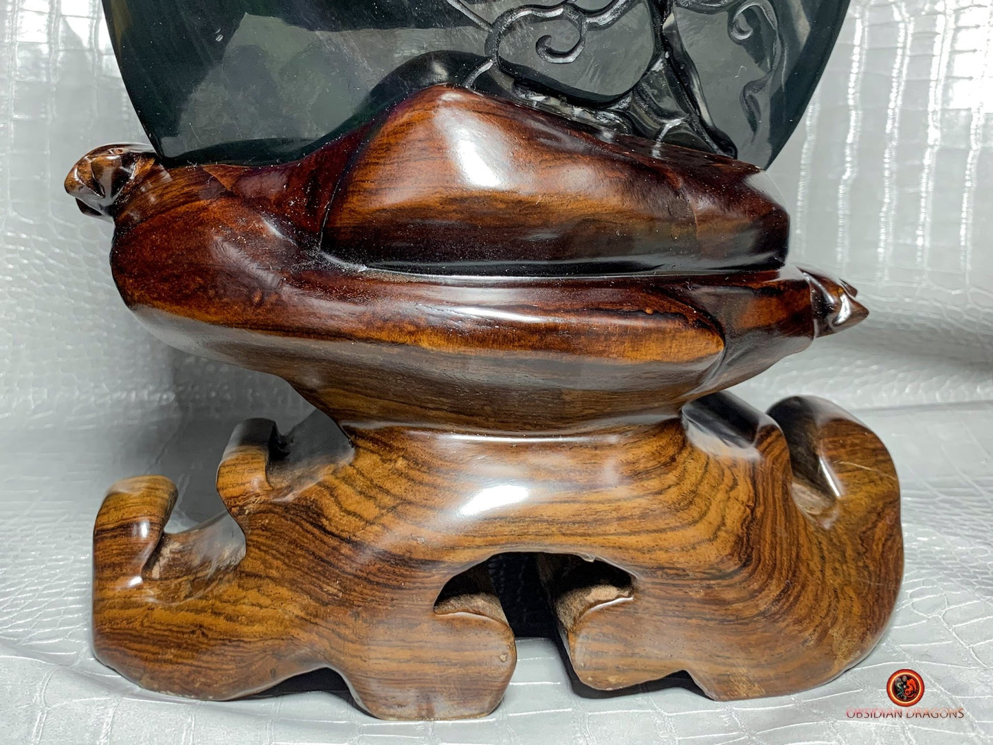 Dragon en obsidienne œil céleste-Sculpture rare et unique | obsidian dragons