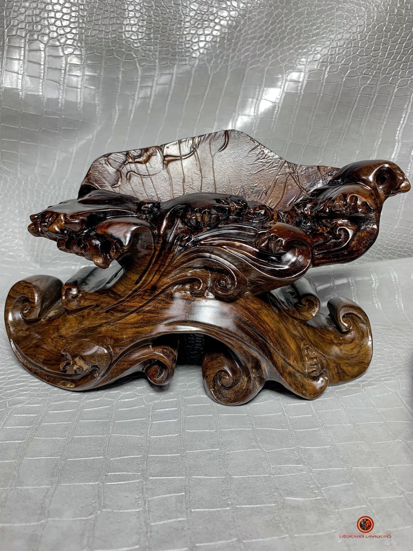Dragon en obsidienne œil céleste-Sculpture rare et unique | obsidian dragons