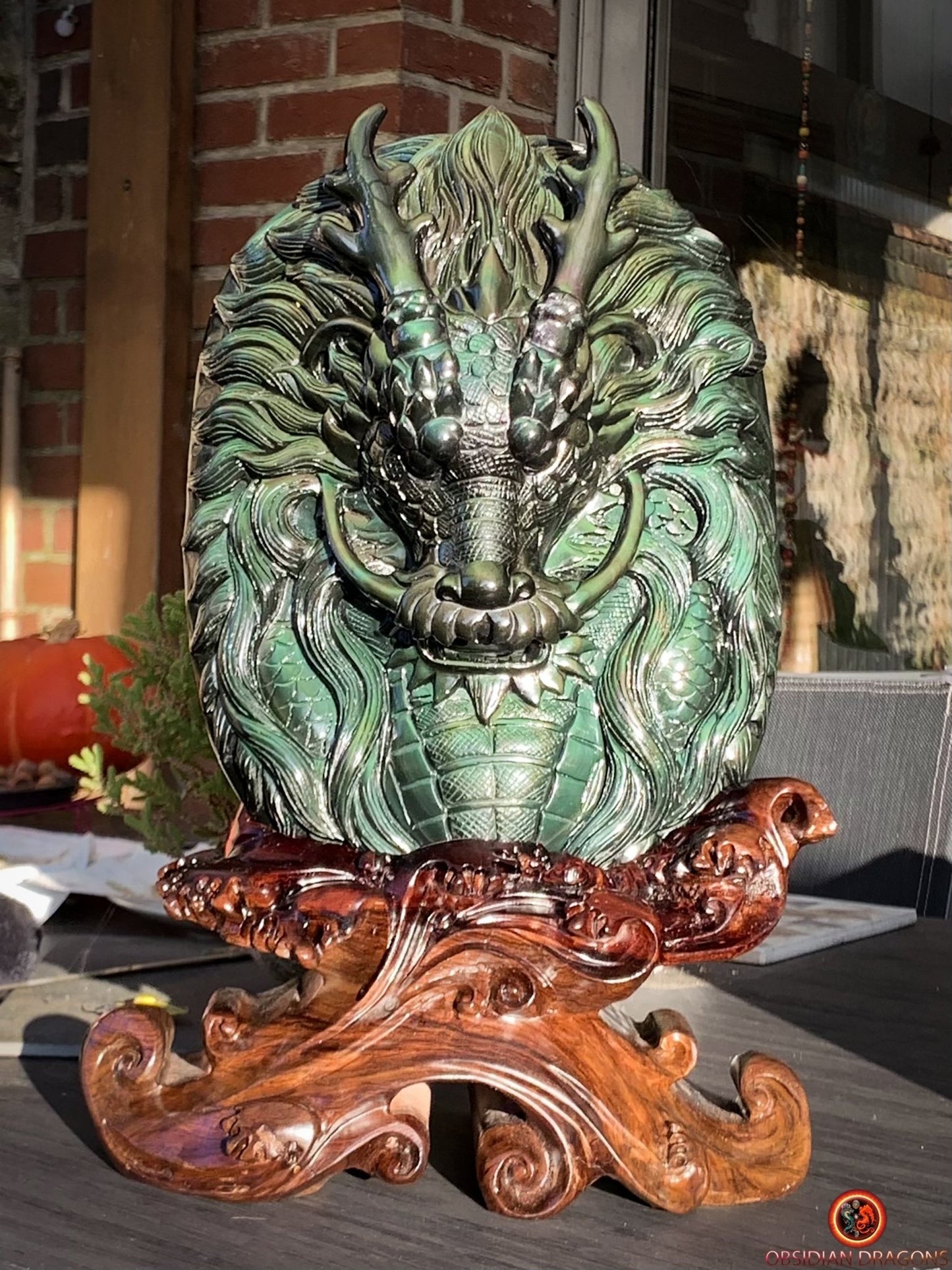 Dragon en obsidienne œil céleste-Sculpture rare et unique - obsidian dragons
