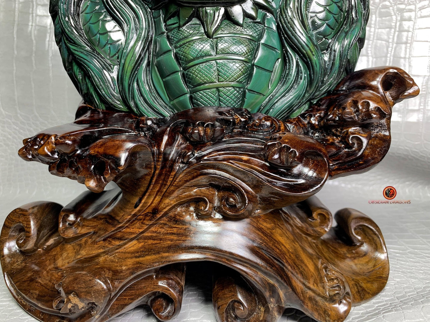 Dragon en obsidienne œil céleste-Sculpture rare et unique | obsidian dragons