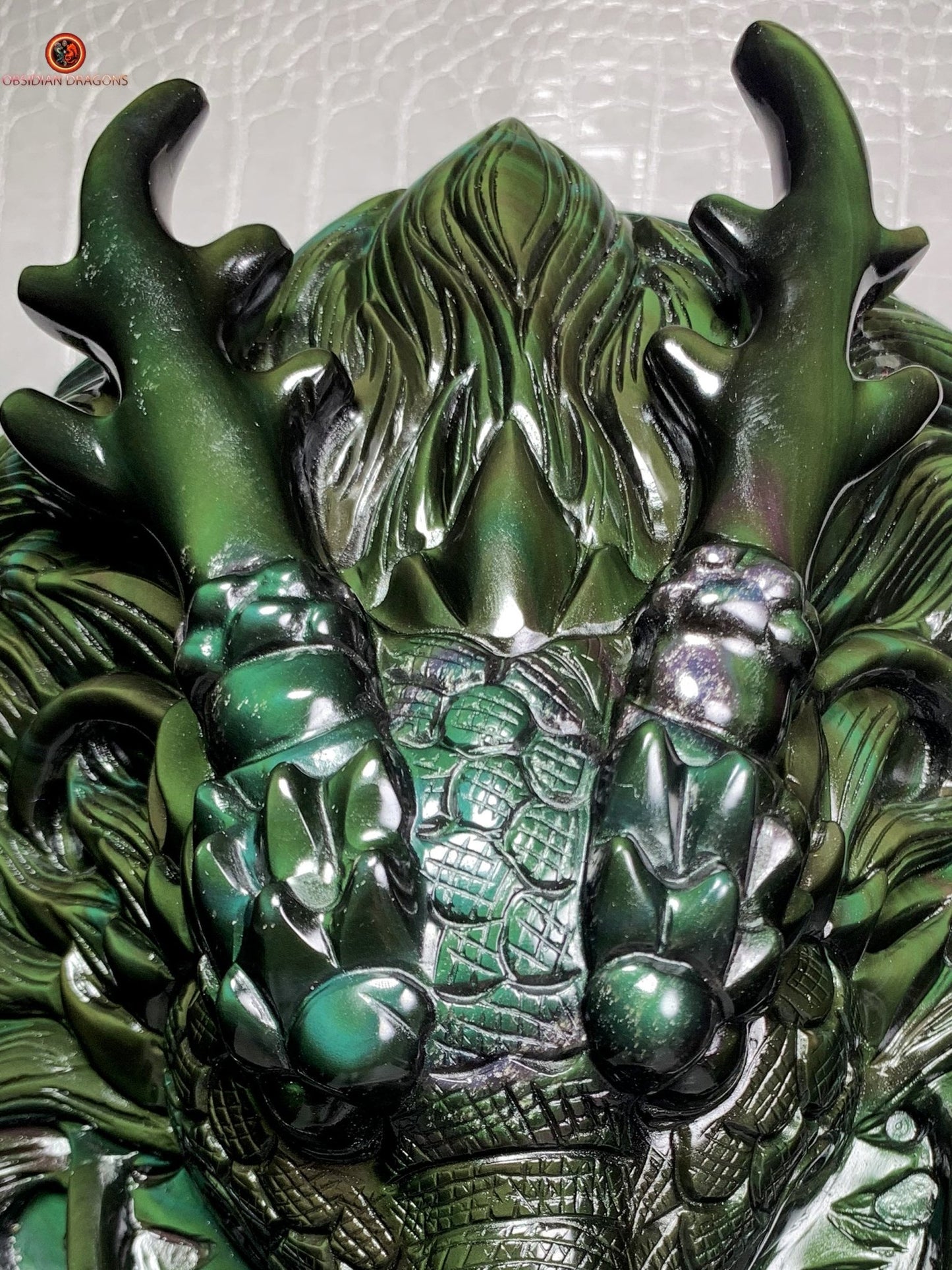 Dragon en obsidienne œil céleste-Sculpture rare et unique | obsidian dragons