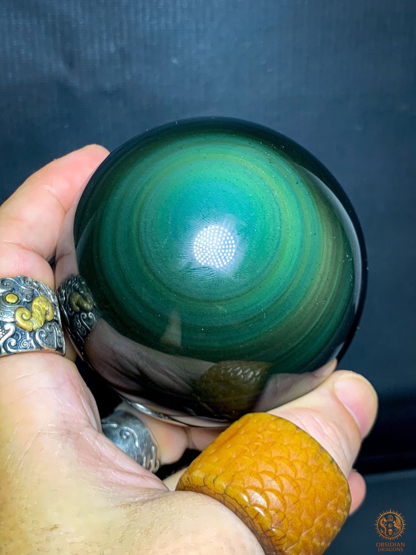 Exceptionnelle Sphère en Obsidienne Œil Céleste – Collection | obsidian dragons