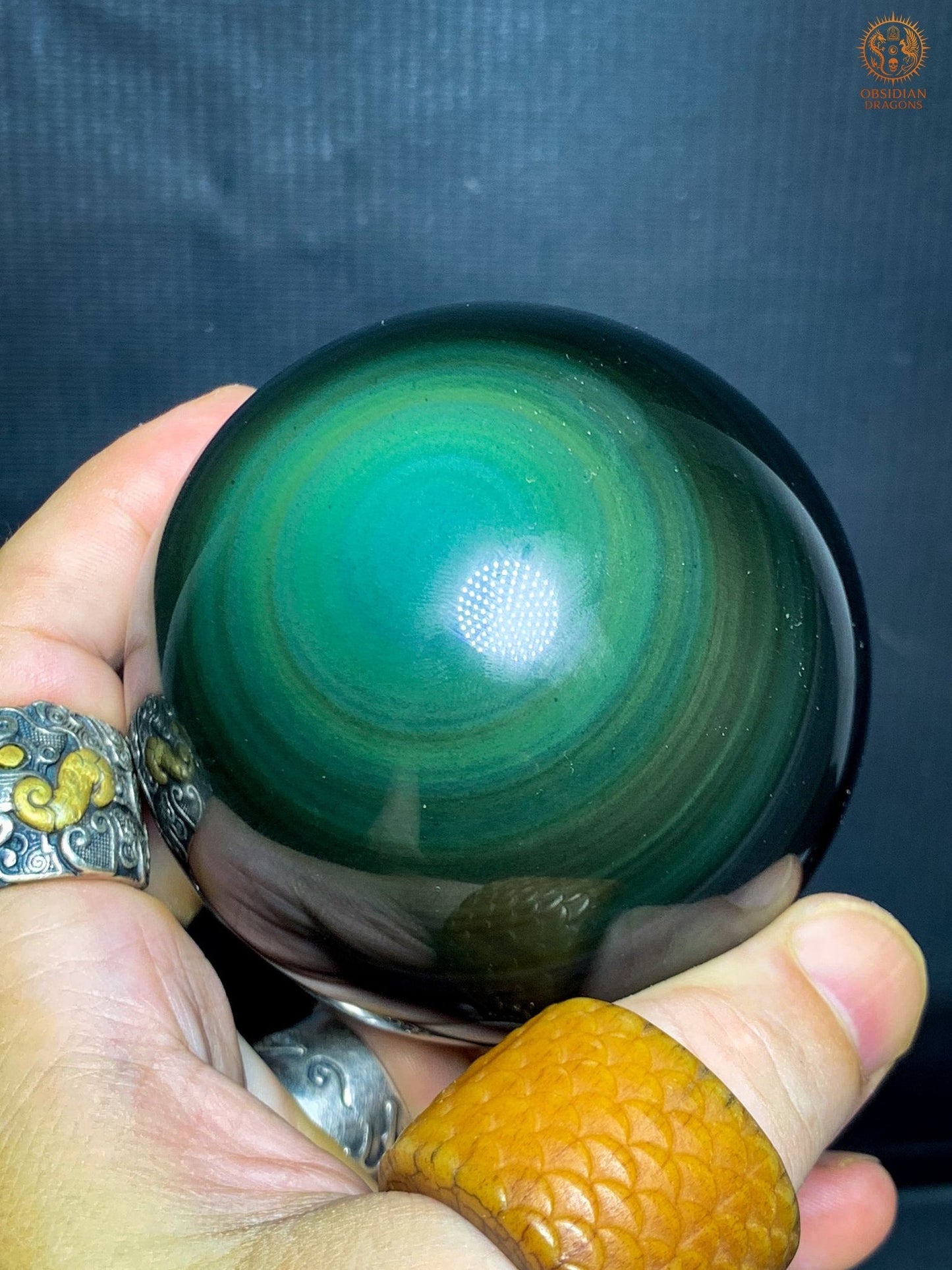Exceptionnelle Sphère en Obsidienne Œil Céleste – Collection - obsidian dragons