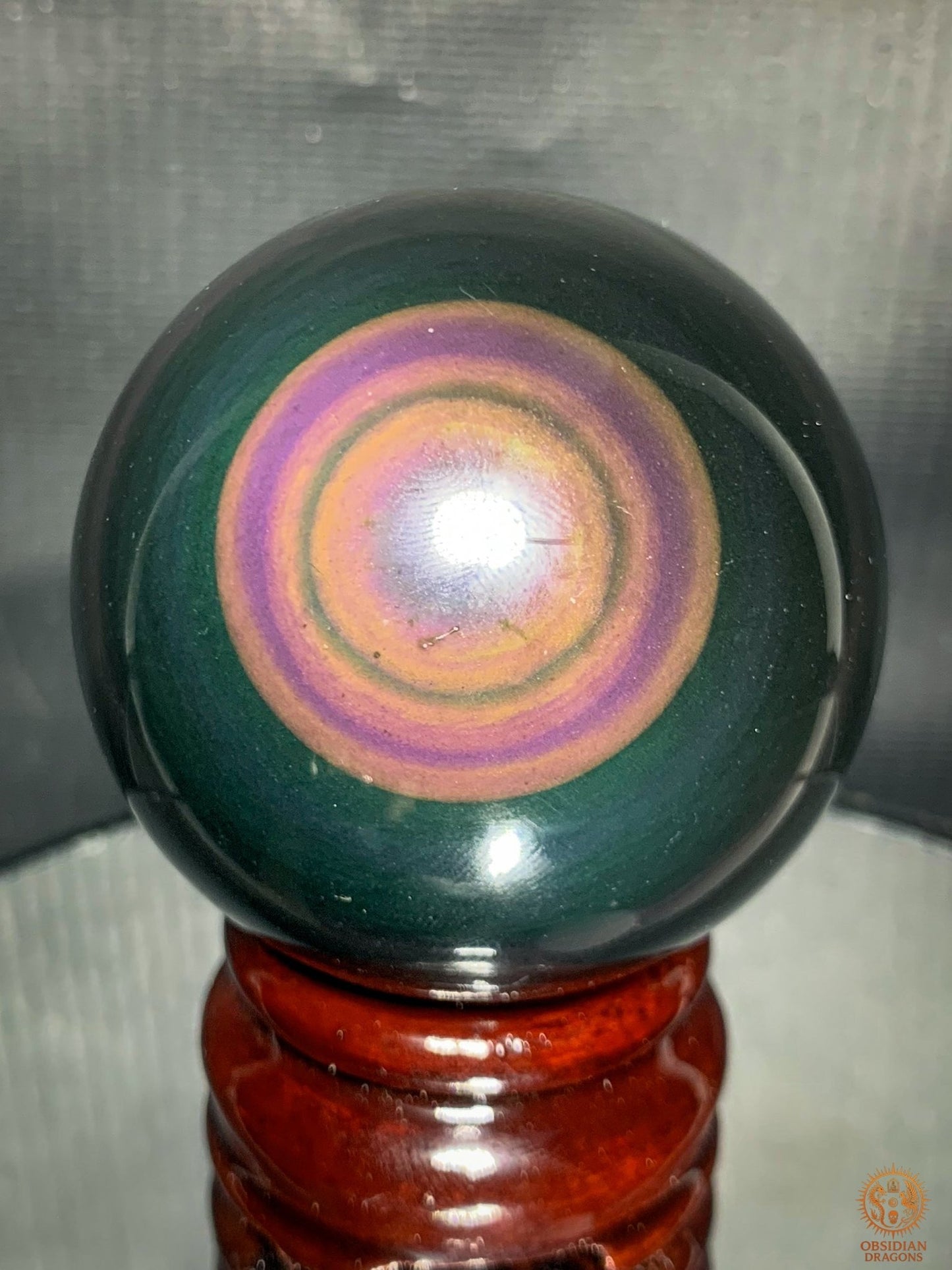 Exceptionnelle Sphère en Obsidienne Œil Céleste Rare | obsidian dragons