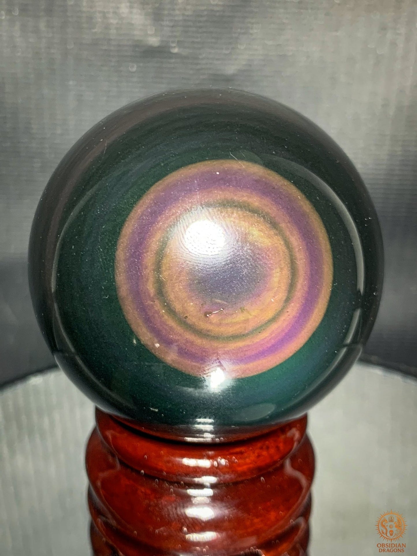 Exceptionnelle Sphère en Obsidienne Œil Céleste Rare | obsidian dragons