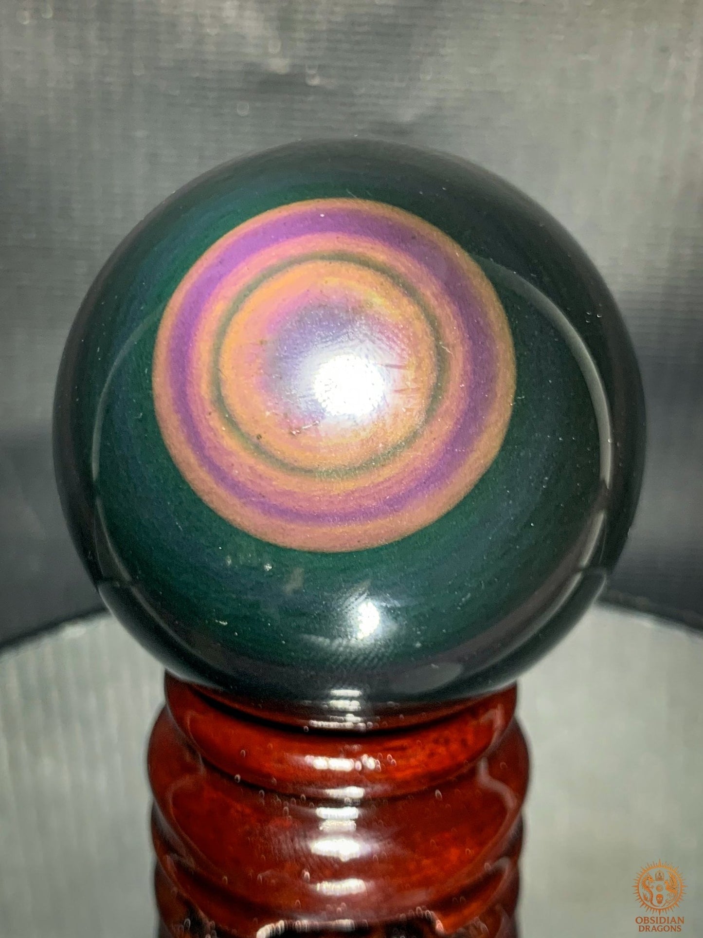 Exceptionnelle Sphère en Obsidienne Œil Céleste Rare | obsidian dragons