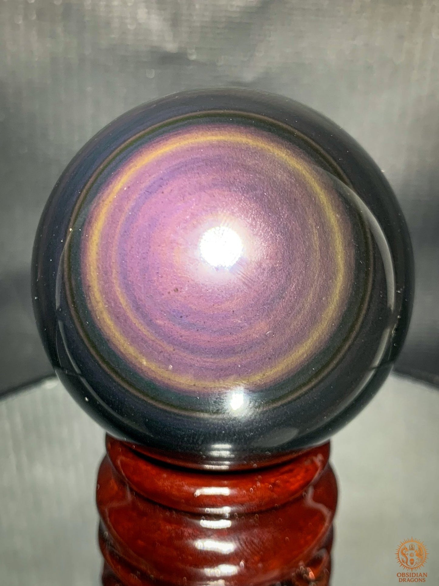 Exceptionnelle Sphère en Obsidienne Œil Céleste Rare | obsidian dragons