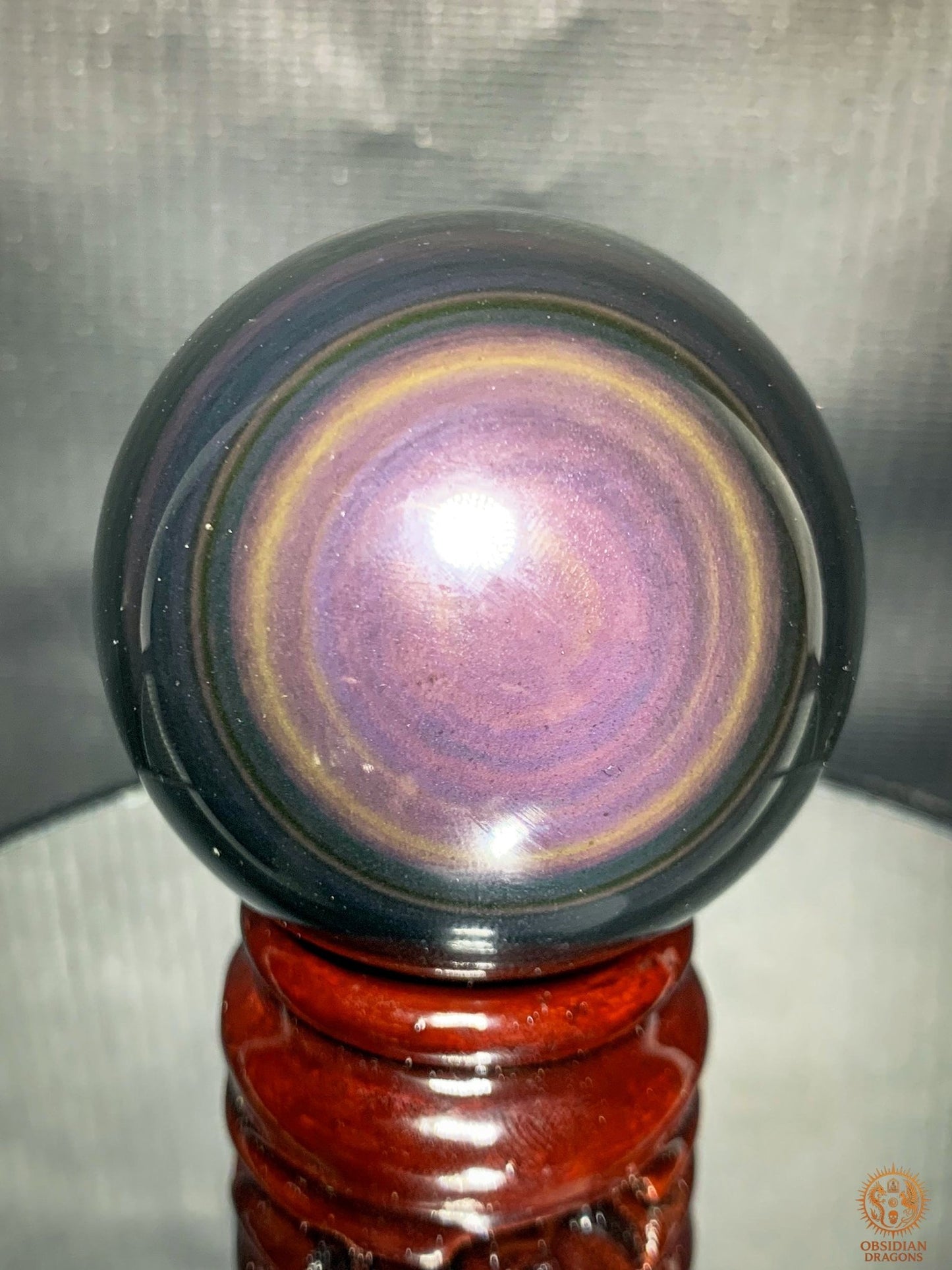 Exceptionnelle Sphère en Obsidienne Œil Céleste Rare | obsidian dragons