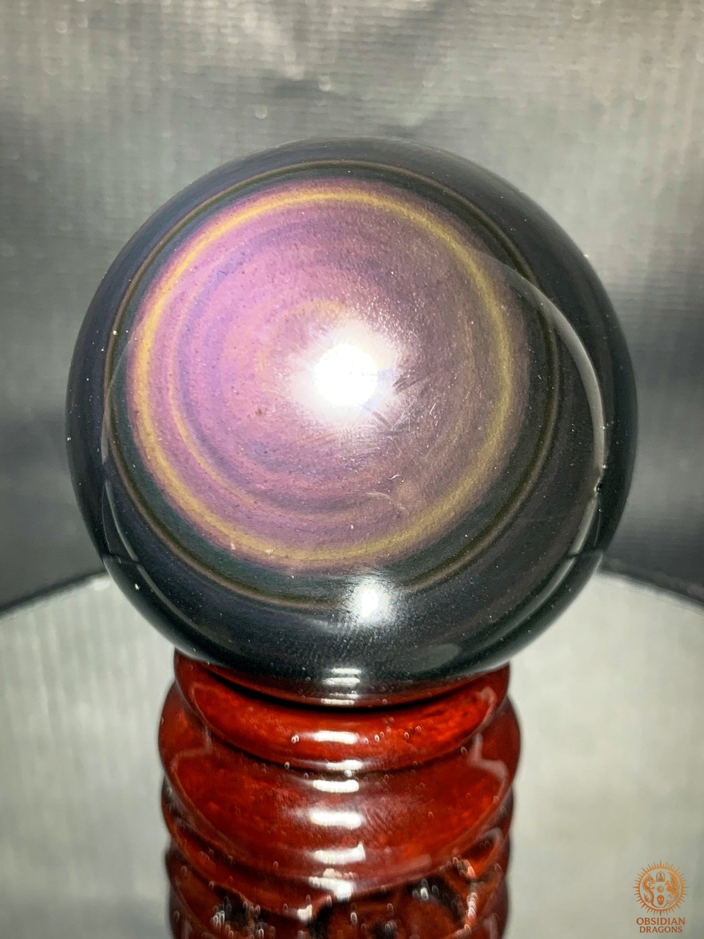 Exceptionnelle Sphère en Obsidienne Œil Céleste Rare | obsidian dragons
