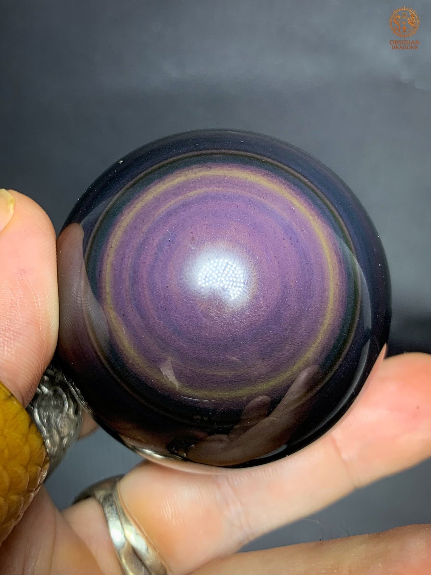 Exceptionnelle Sphère en Obsidienne Œil Céleste Rare | obsidian dragons