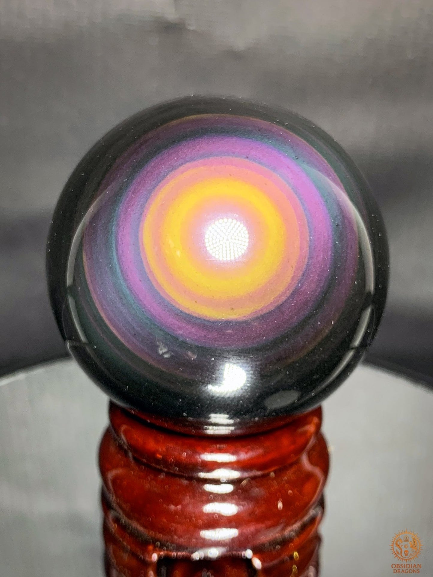 Exceptionnelle Sphère en Obsidienne Œil Céleste - qualité prestige | obsidian dragons