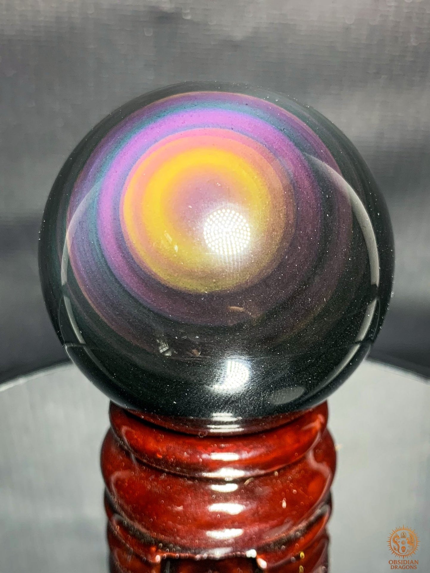 Exceptionnelle Sphère en Obsidienne Œil Céleste - qualité prestige | obsidian dragons