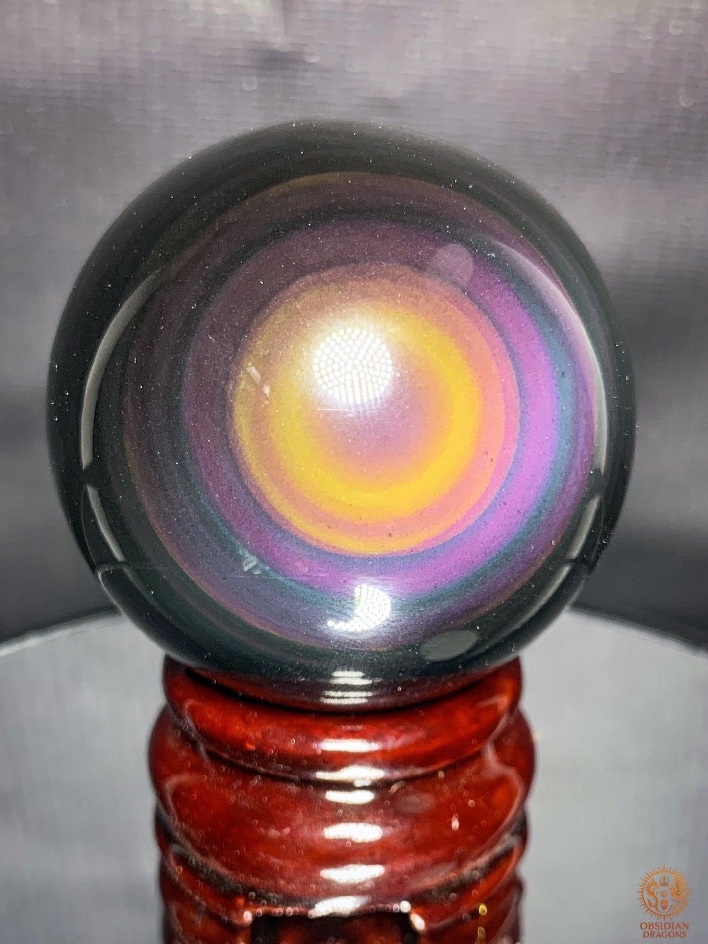 Exceptionnelle Sphère en Obsidienne Œil Céleste - qualité prestige | obsidian dragons