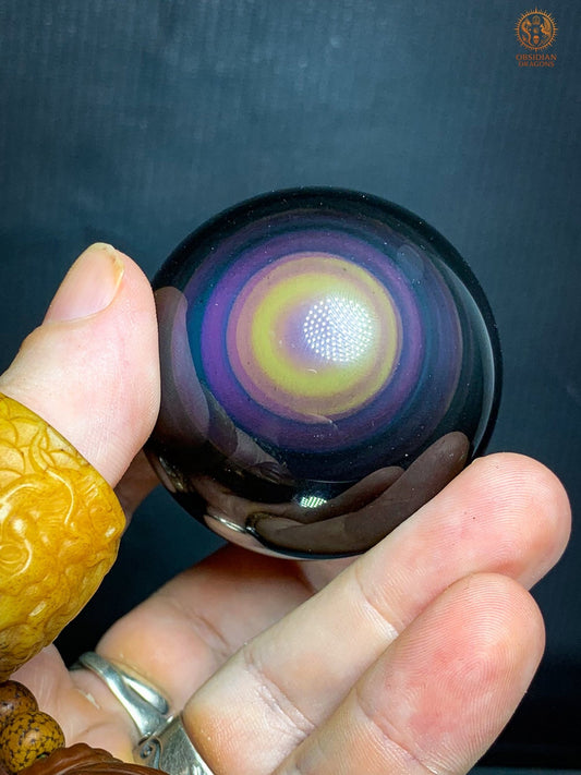 Exceptionnelle Sphère en Obsidienne Œil Céleste - qualité prestige | obsidian dragons