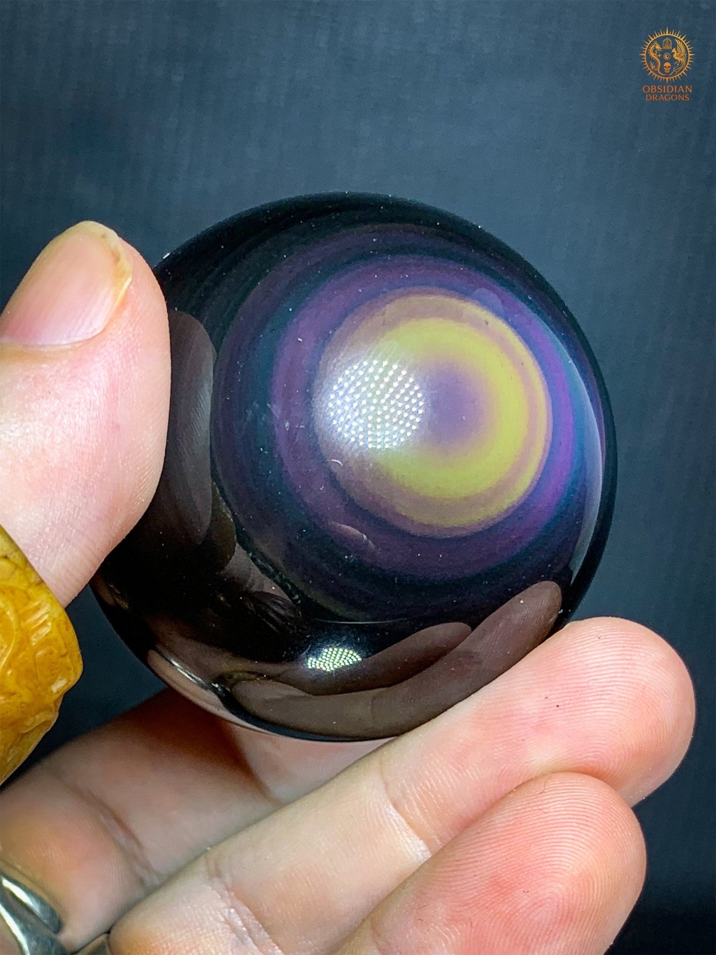 Exceptionnelle Sphère en Obsidienne Œil Céleste - qualité prestige | obsidian dragons