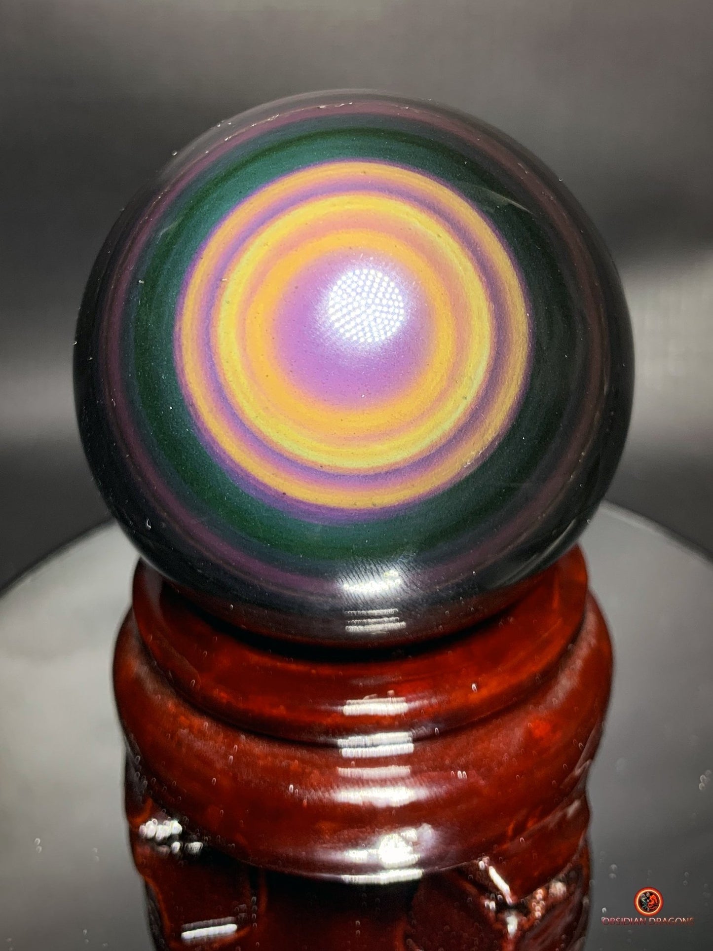 Exceptionnelle Sphère en Obsidienne Œil Céleste - collection | obsidian dragons